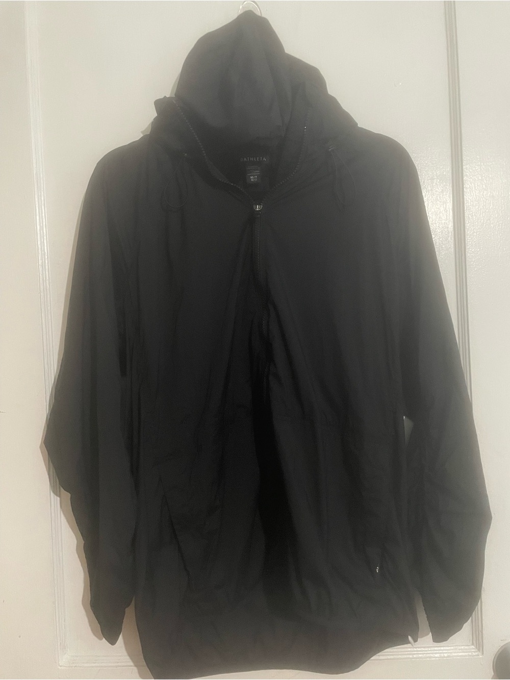 Athleta women’s Black Hooded Windbreaker with Full Zip